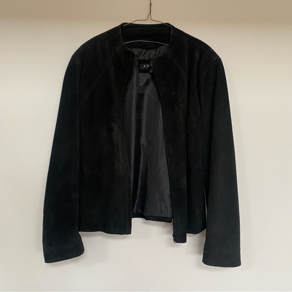 Black suede leather jacket M/8